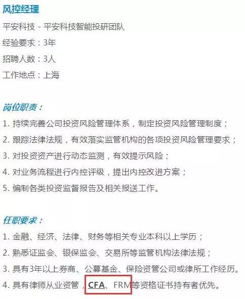 CFA人才招聘