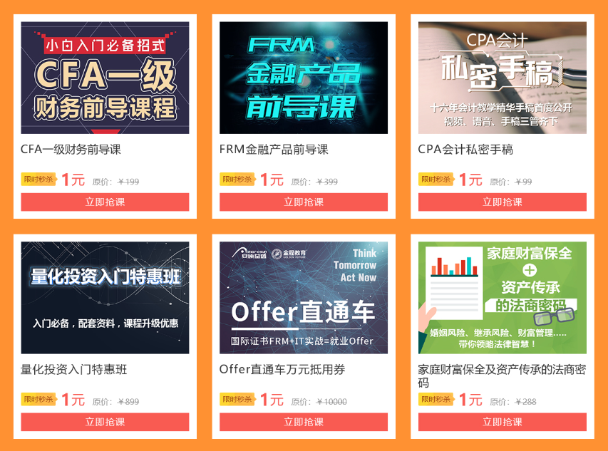 CFA一级财务前导课程