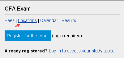 CFA考试地点修改