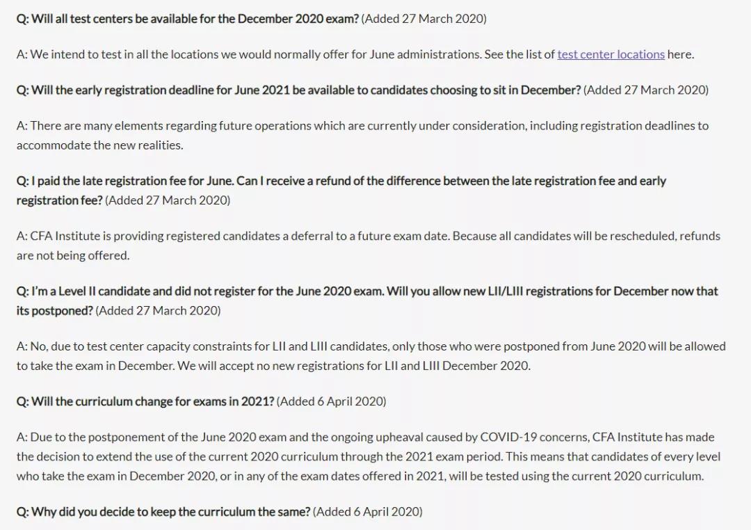 CFA協(xié)會官宣2021年CFA考試同2020一樣